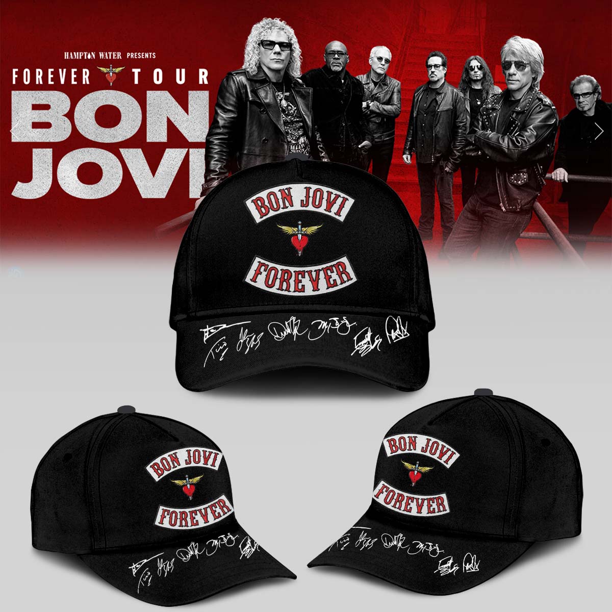 Bon Jovi Forever Tour Signature Collection Limited Edition T-Shirt Rock Band Merchandise