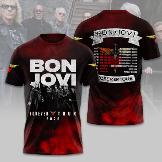 Bon Jovi Forever Tour 2026 Limited Edition T-Shirt Concert Apparel