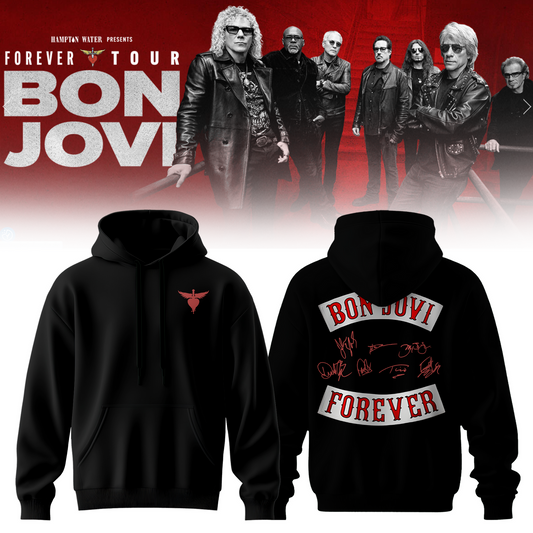 Bon Jovi Forever Tour Signature Collection Limited Edition Hoodie Premium Fan Gift