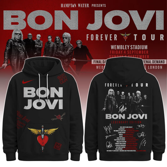 Bon Jovi The Forever Tour Limited Edition Hoodie Concert Merchandise