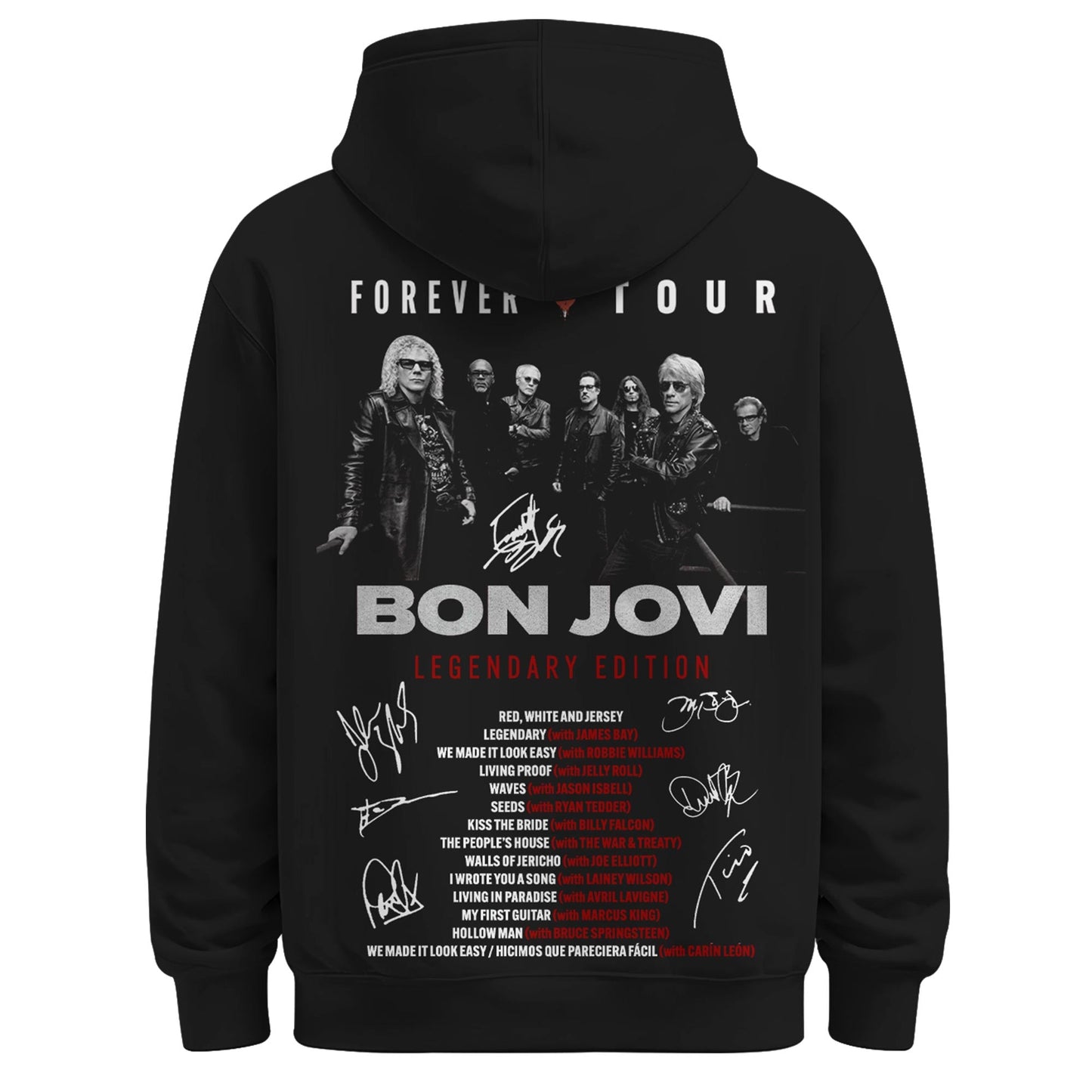 Bon Jovi The Forever Tour Limited Edition Hoodie Concert Merchandise