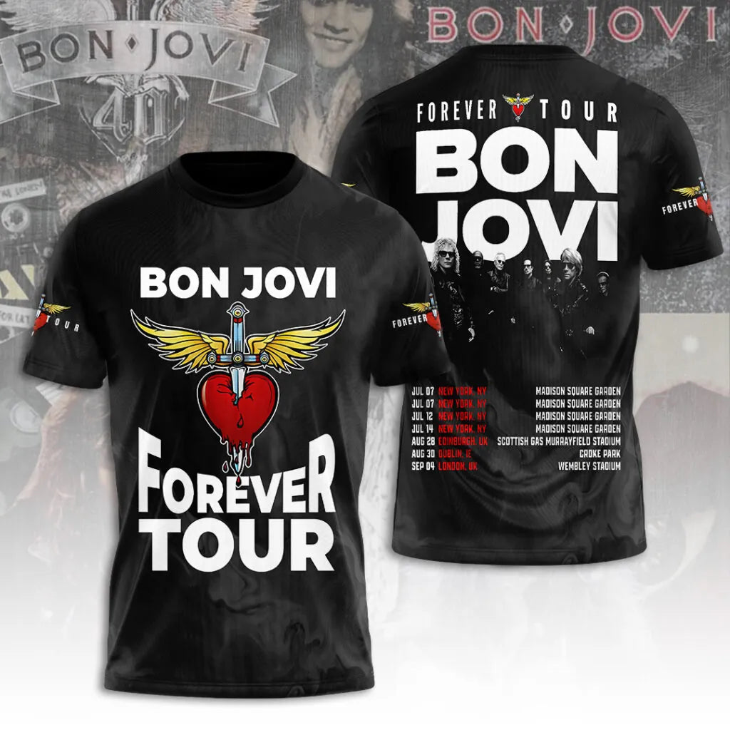 Bon Jovi Forever Tour 2026 Limited Edition T-Shirt Classic Rock Merchandise