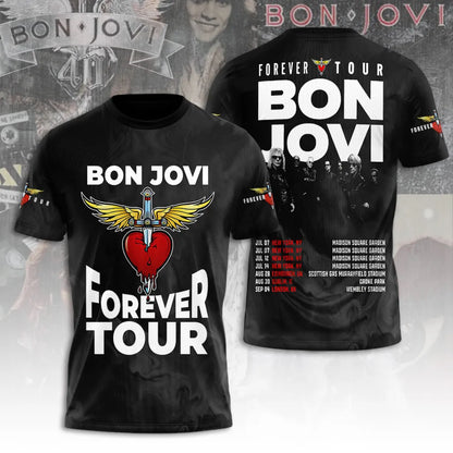 Bon Jovi Forever Tour 2026 Limited Edition T-Shirt Classic Rock Merchandise