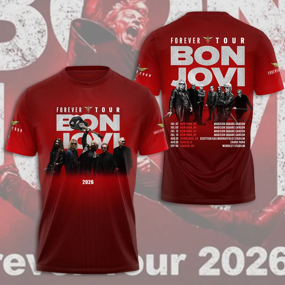 Bon Jovi Forever Tour 2026 Limited Edition T-Shirt Rock Music Gift