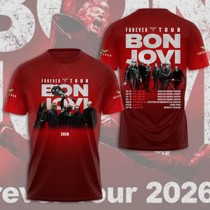 Bon Jovi Forever Tour 2026 Limited Edition T-Shirt Rock Music Gift