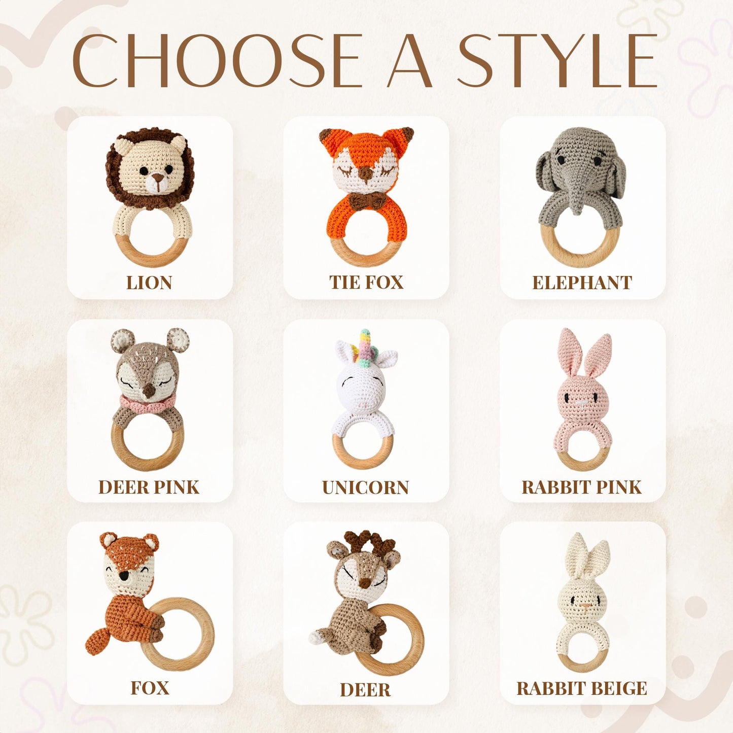 Rabbit Baby Rattle, Wooden Rattle, Personalized Name Baby Rattle, Newborn Baby Shower Gift, Birthday Gift, Crochet Toy Rattle for Baby