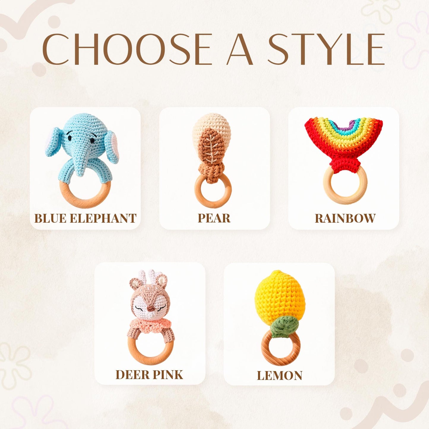 Personalized Fruit Rattle, Name Engraving Baby Gift, Wooden Rattle Gift for Baby, Newborn Gift, Gift for Nephew Niece, Teether Bites Wood