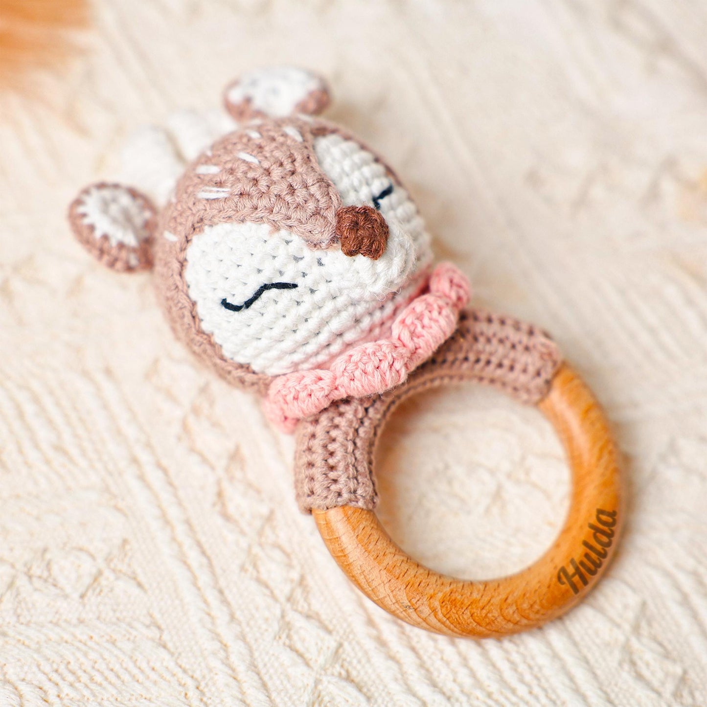 Personalized Baby Rattle, Wooden Engraved Toy, Engraved Rattle with Name, Baby Shower Gifts, Newborn Rattle Toy, Baby Shower Keepsake
