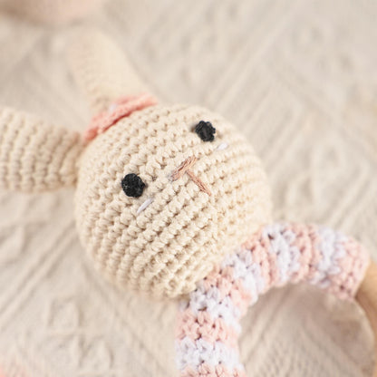 Personalized Animal Crochet Rattle,Custom Wooden Baby Rattle,Engraved Crochet Toy Rattle with Name for Baby,Newborn Gift,Baby Shower Gift