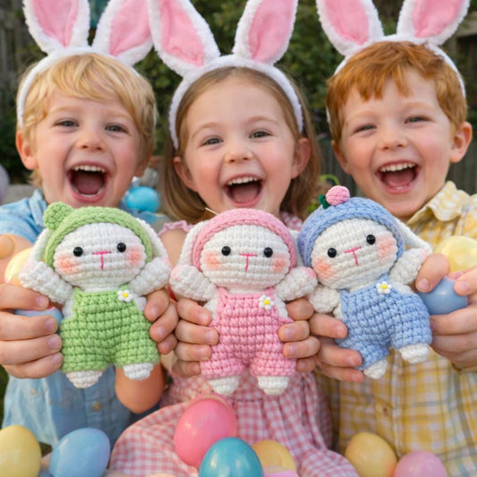 Crochet Bunny Doll Handmade Easter Bunny Toy, Amigurumi Rabbit Plush, Baby Shower Gift, Easter Basket Stuffer, Nursery Decor