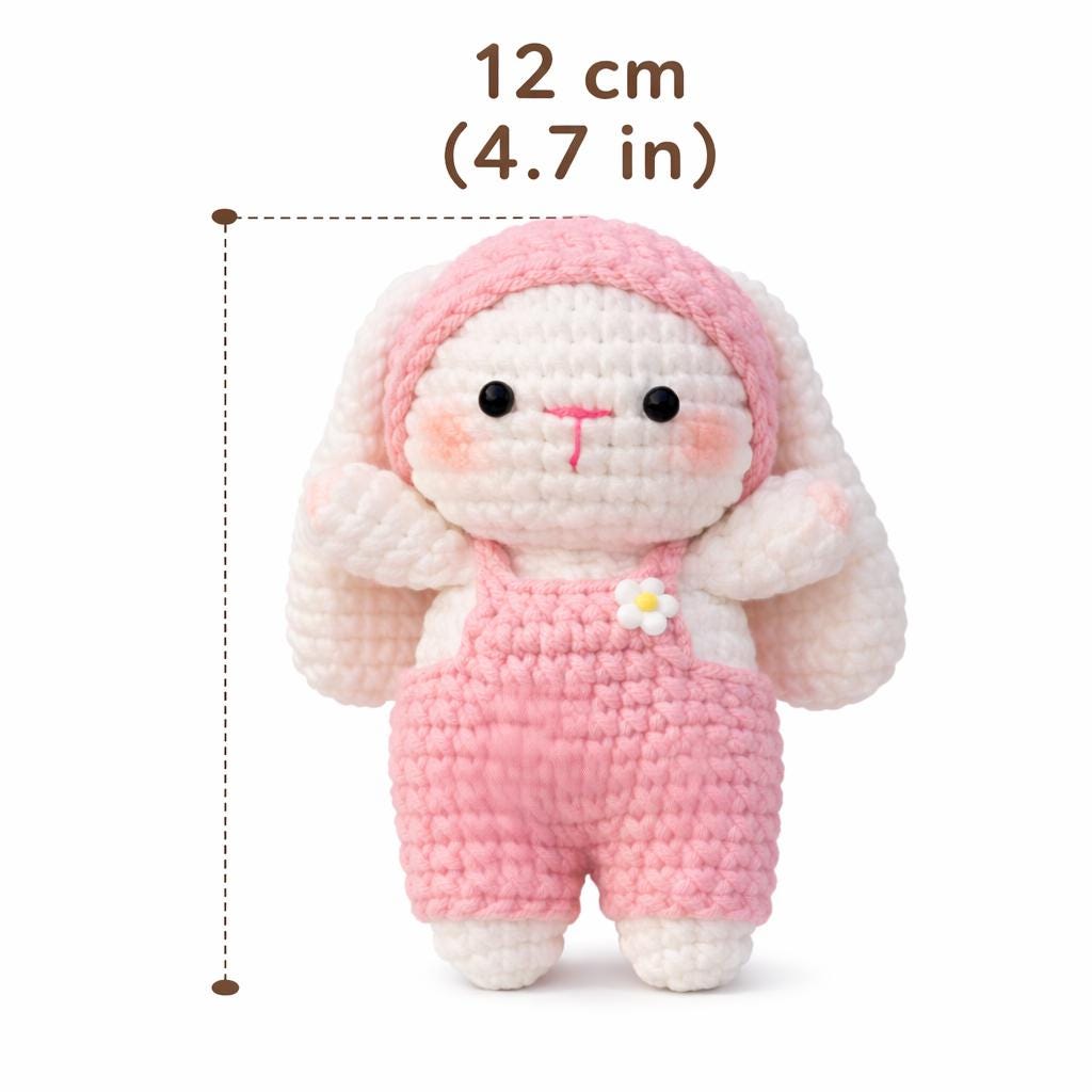 Crochet Bunny Doll Handmade Easter Bunny Toy, Amigurumi Rabbit Plush, Baby Shower Gift, Easter Basket Stuffer, Nursery Decor