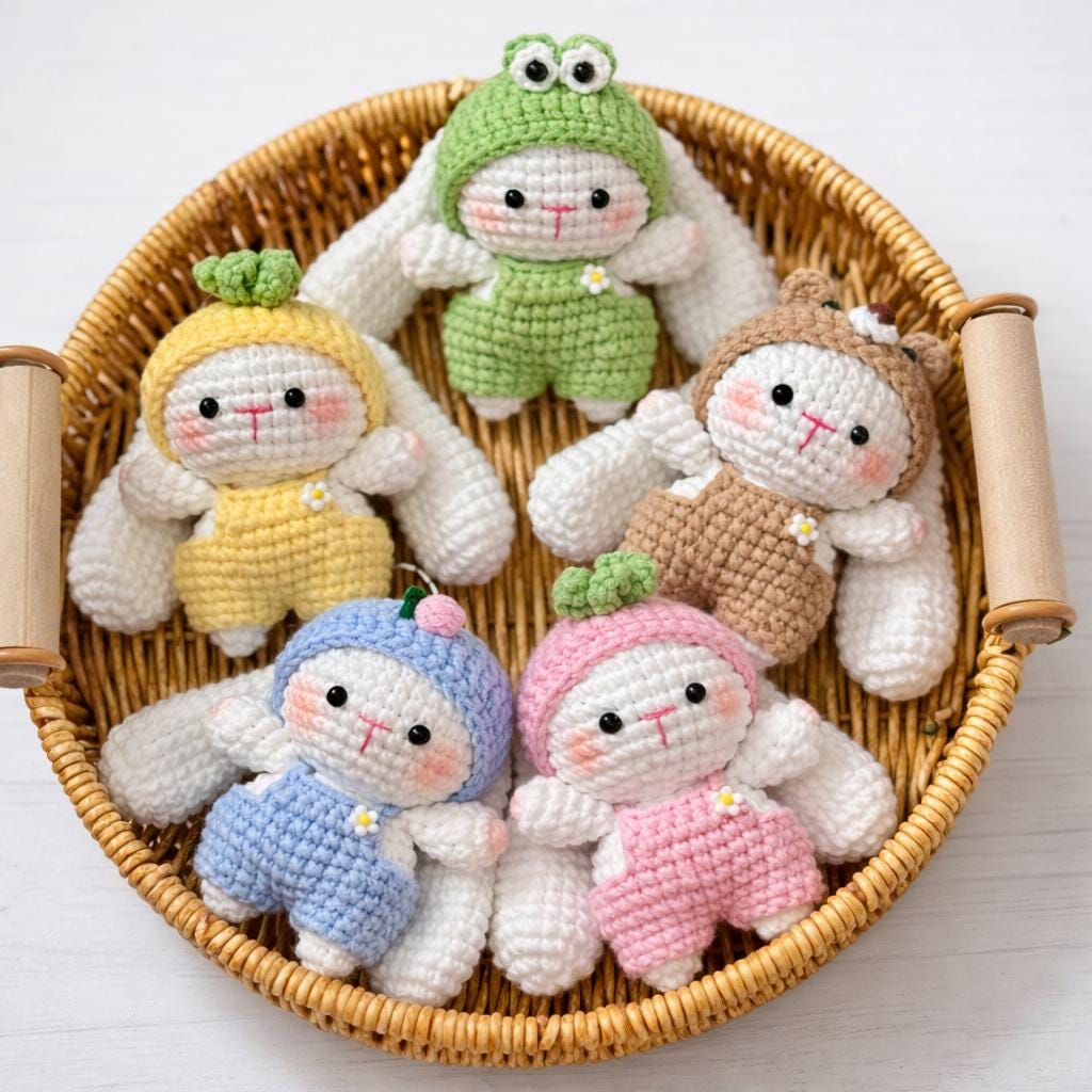 Crochet Bunny Doll Handmade Easter Bunny Toy, Amigurumi Rabbit Plush, Baby Shower Gift, Easter Basket Stuffer, Nursery Decor