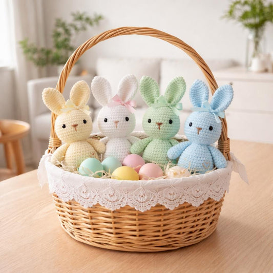Crochet Bunny Amigurumi, Easter Decor, Handmade Pastel Bunny Plush, Easter Gift for Kids, Nursery Decor, Cute Spring Toy