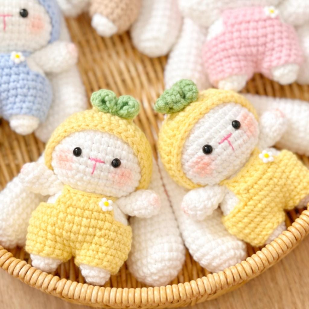 Crochet Bunny Doll Handmade Easter Bunny Toy, Amigurumi Rabbit Plush, Baby Shower Gift, Easter Basket Stuffer, Nursery Decor