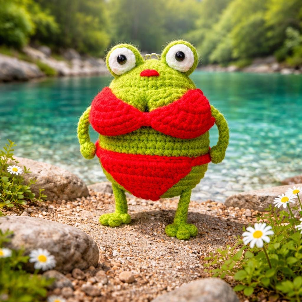 Handmade Crochet Funny Frog Keychain, Cute Frog Bag Charm, Amigurumi Frog Plush, Kawaii Gift for Her, Frog Lover Gift, Bag Decoration