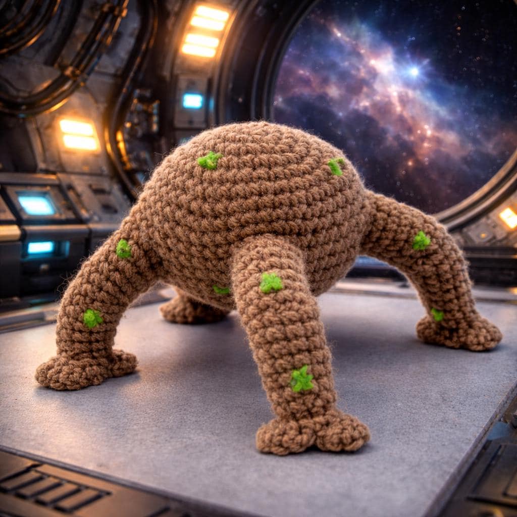 Alien Crochet Keychain Handmade Sci Fi Creature Gift, Cute Space Monster Keyring, Unique Handmade Alien Plush, Space Inspired Gift Idea