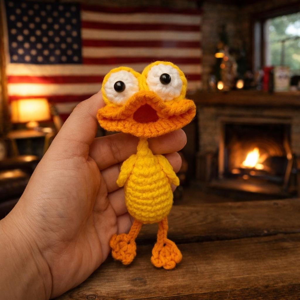 Funny Crochet Keychain, Handmade Cartoon Animal Amigurumi Keyring Cute Gift for Kids Friends Bag Charm Funny Character Keychain