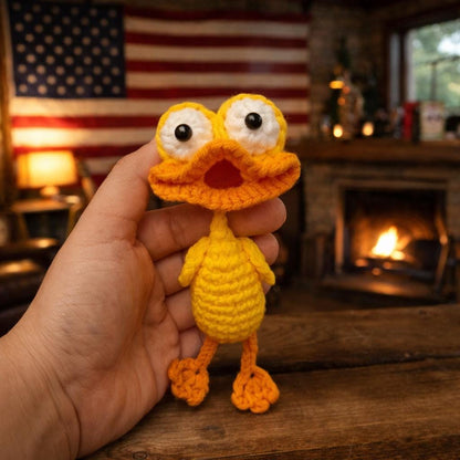 Funny Crochet Keychain, Handmade Cartoon Animal Amigurumi Keyring Cute Gift for Kids Friends Bag Charm Funny Character Keychain